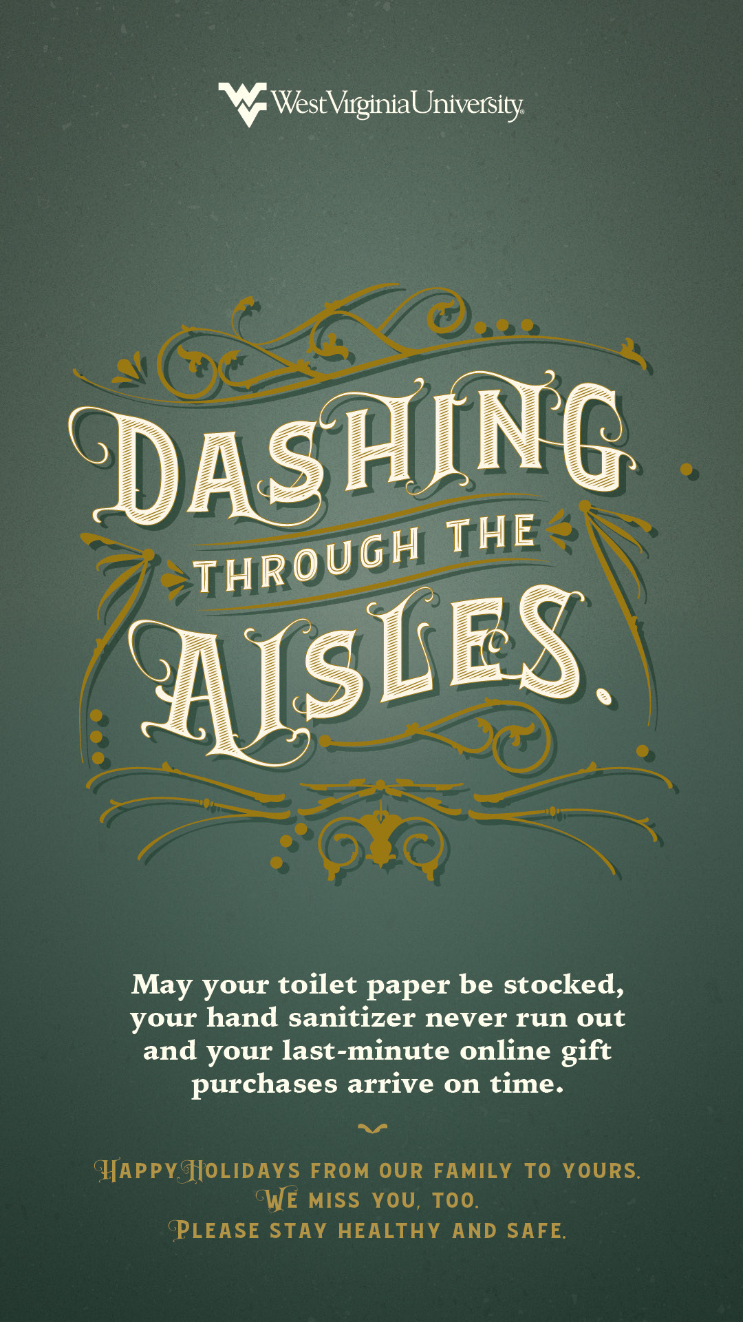 Dashing Through the Aisles poster. Poster content below image.