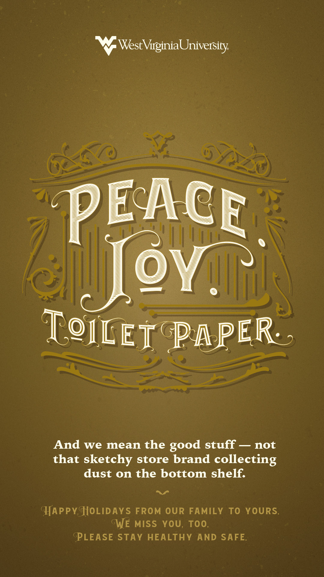 Peace. Joy. Toilet paper. poster. Poster content below image.