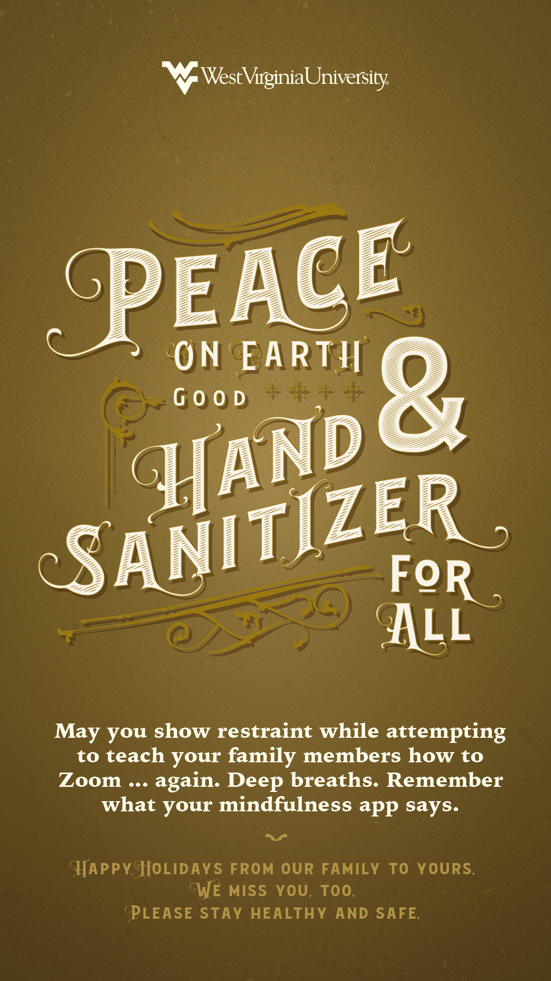 Peace on Earth & Good Hand Sanitizer for All poster. Poster content below image.